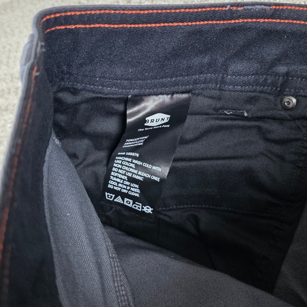 BRUNT The Torra Work Pant Gray Mens 32x32 Utility Canvas Cargo Pants NWT - Picture 7 of 7